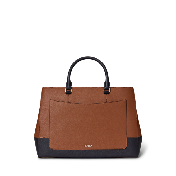 Striped Leather Large Hanna Satchel