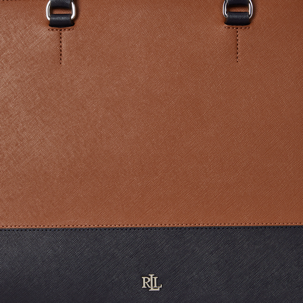 Striped Leather Large Hanna Satchel