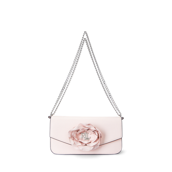 Floral-Trim Leather Medium Sawyer Bag Lauren 1