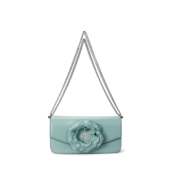Floral-Trim Leather Medium Sawyer Bag