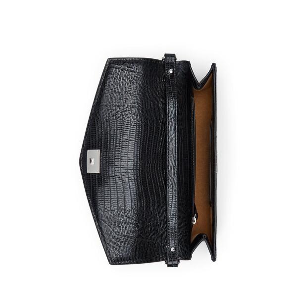 Black Lizard-Embossed Medium Sawyer Bag Lauren 5