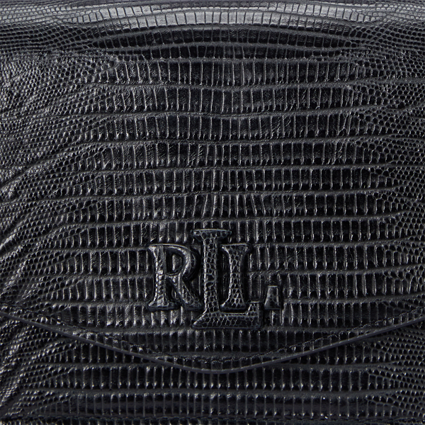 Black Lizard-Embossed Medium Sawyer Bag Lauren 6