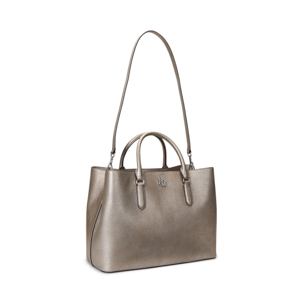 Metallic Leather Large Marcy Satchel