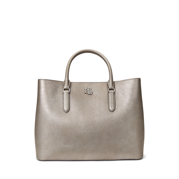 Metallic Leather Large Marcy Satchel