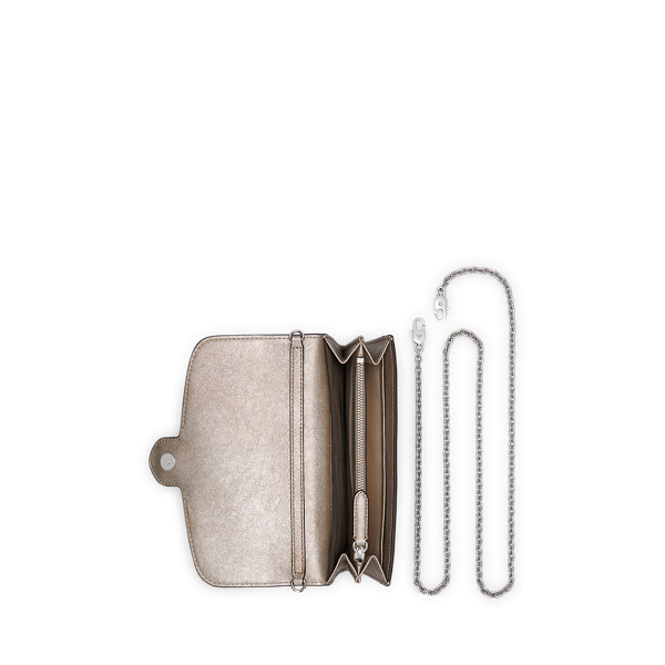Antique Silver Metallic Leather Medium Adair Crossbody Lauren 6