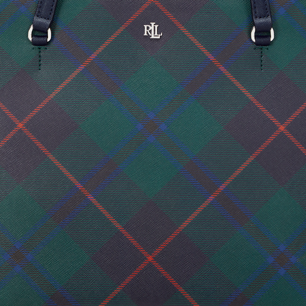 Deco Tartan/Refined Navy Plaid Medium Karly Tote Bag Lauren 6