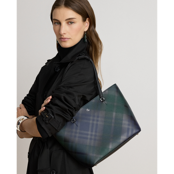 Black Watch Plaid Medium Karly Tote Bag