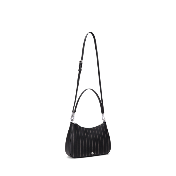 Mittelgro&szlig;e Ledertasche Danni Lauren in Nadelstr-Schwarz/Explorer 3