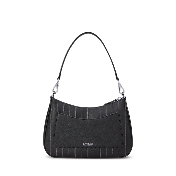 Mittelgro&szlig;e Ledertasche Danni Lauren in Nadelstr-Schwarz/Explorer 4