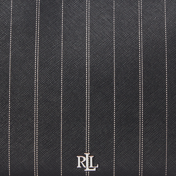 Mittelgro&szlig;e Ledertasche Danni Lauren in Nadelstr-Schwarz/Explorer 6