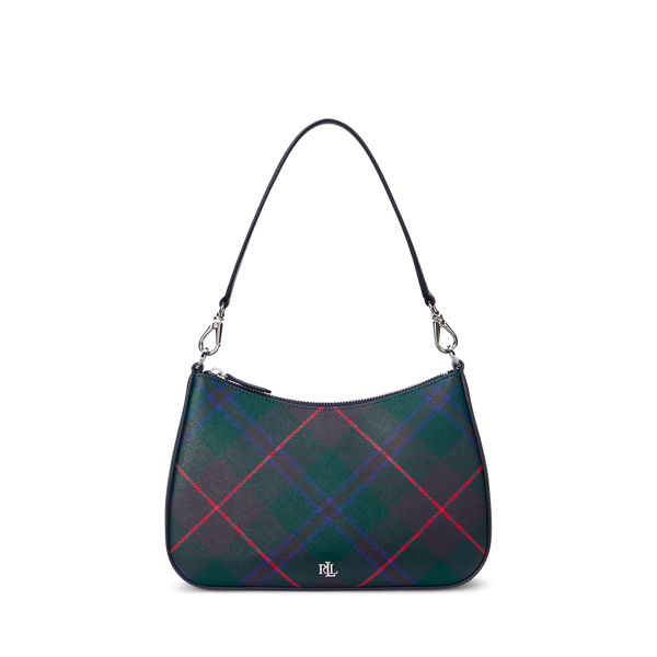 Deco Tartan/Refined Navy Plaid Leather Medium Danni Bag Lauren 1