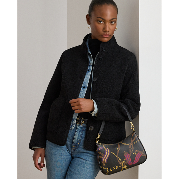 Pinstripe Leather Medium Danni Bag