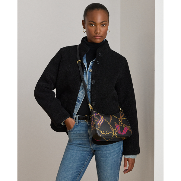 Pinstripe Leather Medium Danni Bag