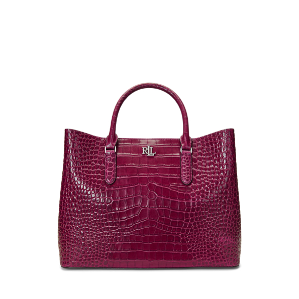 Dark Raspberry Embossed Leather Large Marcy Satchel Lauren 1