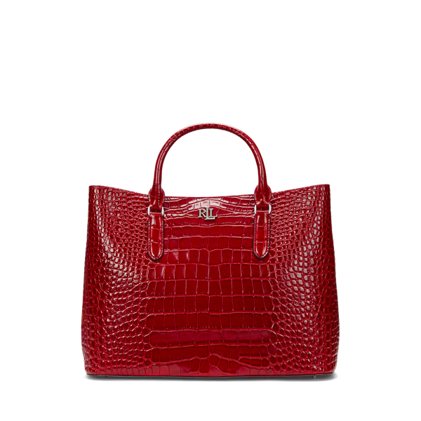 Embossed Leather Large Marcy Satchel