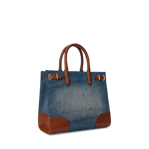 RRL Leather-Trim Denim Tote Indigo - MILWORKS