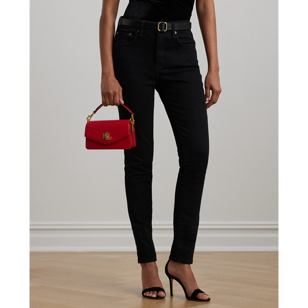 Festive Red Stitched Small Tayler Crossbody Bag Lauren 8