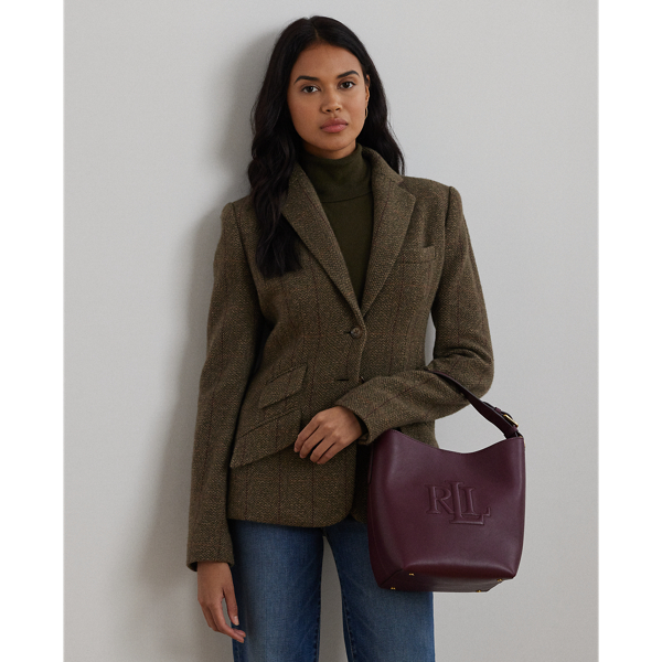 Pinot Noir Leather Medium Witley Bucket Bag Lauren 7