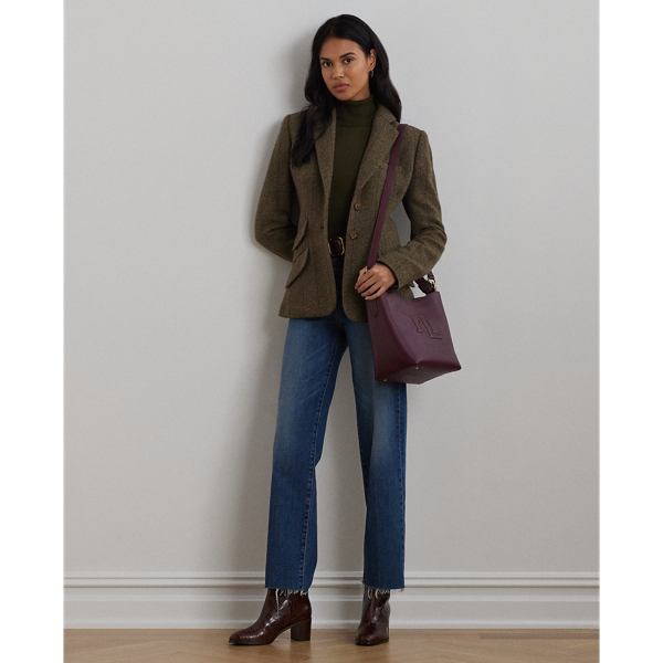 Pinot Noir Leather Medium Witley Bucket Bag Lauren 8