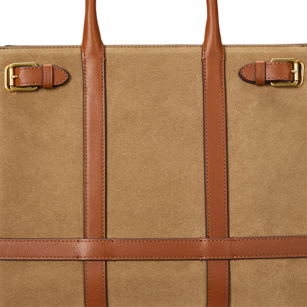 Honey Tan/Lauren Tan Suede & Leather Medium Devyn Tote Bag Lauren 6