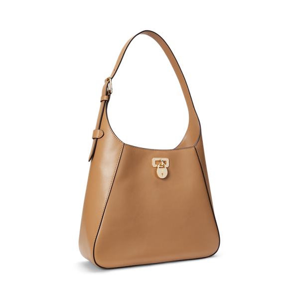 Gro&szlig;e Schultertasche Tanner aus Leder Lauren in Gelbbraun 3