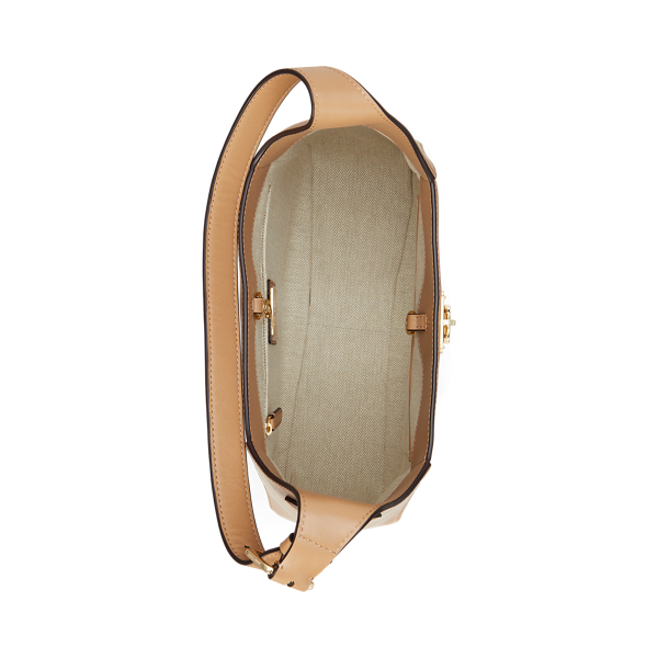 Gro&szlig;e Schultertasche Tanner aus Leder Lauren in Gelbbraun 5