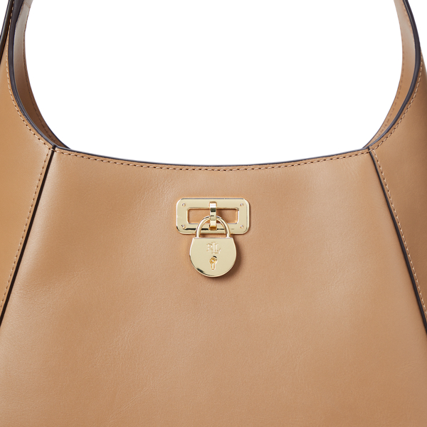 Gro&szlig;e Schultertasche Tanner aus Leder Lauren in Gelbbraun 6