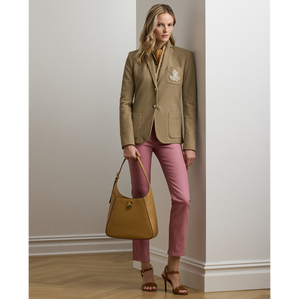 Gro&szlig;e Schultertasche Tanner aus Leder Lauren in Gelbbraun 7