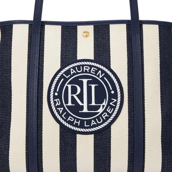 【LAUREN RALPH LAUREN】ストライプ ヘリンボーン ラージトート s7-AI431956937001_alternate3