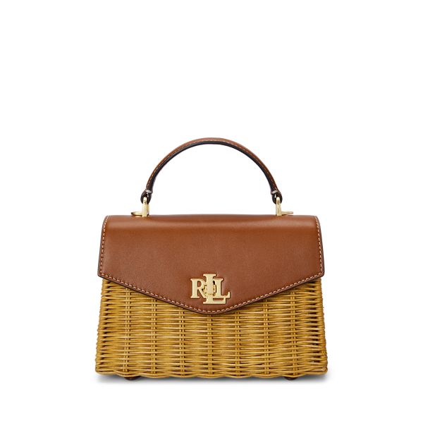 Light Walnut/Lauren Tan Rattan & Leather Small Farrah Satchel Lauren 1