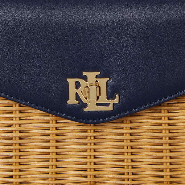 Rattan & Leather Small Farrah Satchel