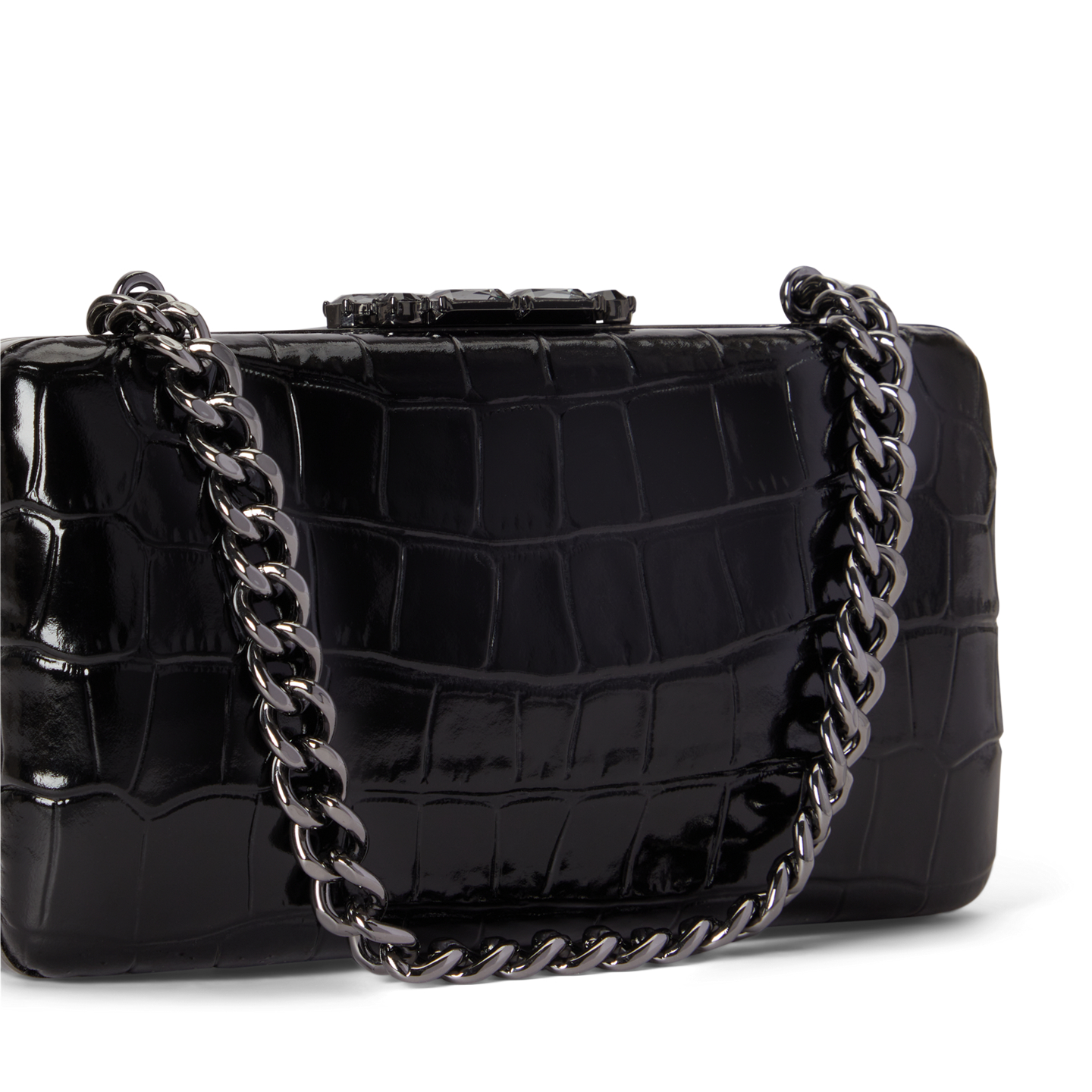 Женский клатч Ralph Lauren Croc-Embossed Small Franki Clutch, цвет: Чёрный — фото 3