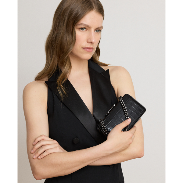 Croc-Embossed Small Franki Clutch