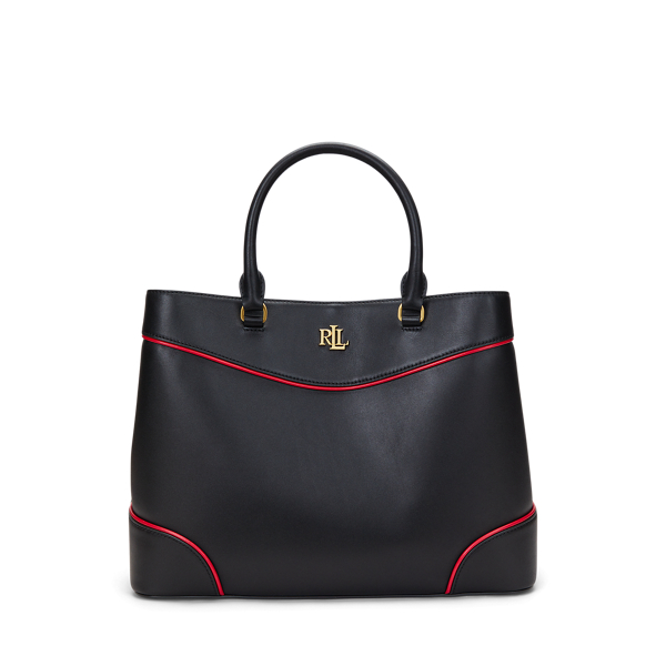 Two-Tone Leather Large Marcy Satchel