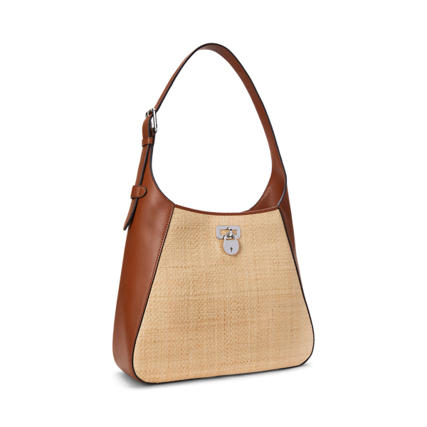 Gro&szlig;e Schultertasche Tanner aus Bast Lauren in Natur/Lauren-Sandbraun 3