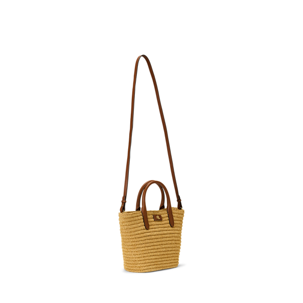 Lauren Ralph Lauren★Straw Brie Tote Bag かごトートバッグ Leather-Trim Straw Large Brie Tote Bag for Women | Ralph