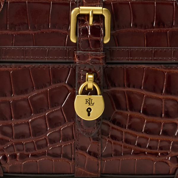 Dark Mahogany Embossed Small Tanner Luggage Crossbody Lauren 6