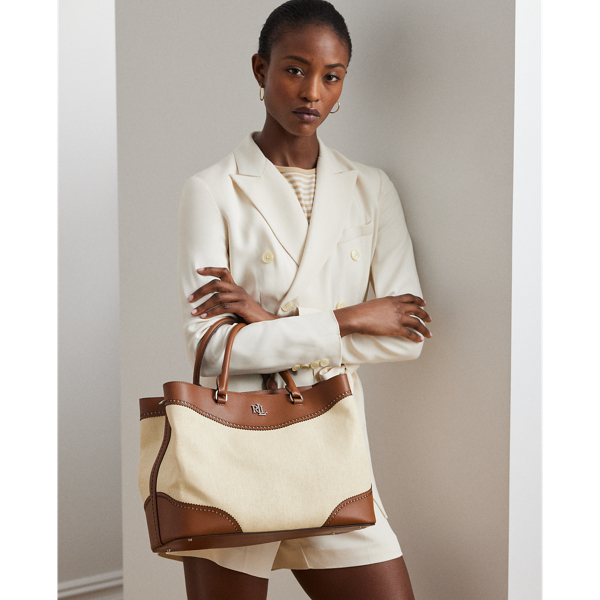 Ralph Lauren エレガント Straw & Leather Large Marcy Satchel Straw & Leather Large Marcy Satchel for Women | Ralph Lauren® GE