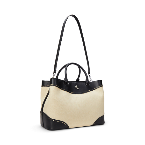 Straw & Leather Large Marcy Satchel for Women | Ralph Lauren® PA