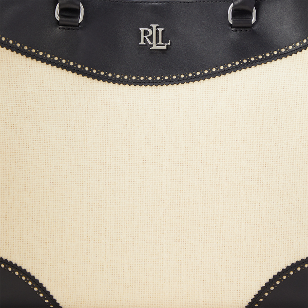 Straw & Leather Large Marcy Satchel