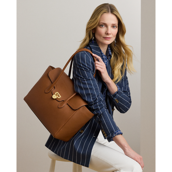 Ralph Lauren★ペブルド レザー ラージ タンナー サッチェル Ralph Lauren☆ペブルド レザー ラージ タンナー サッチェル