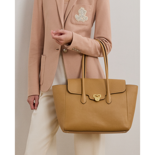 Pebbled Leather Large Tanner Satchel for Women | Ralph