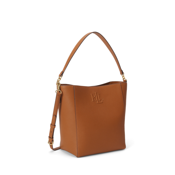 Gro&szlig;e Beuteltasche Adley aus Narbenleder Lauren in Lauren-Sandbraun 2