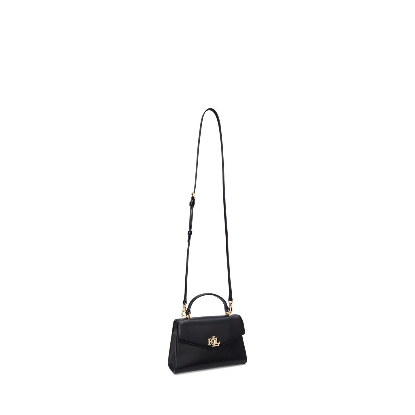 Женская сумка Ralph Lauren Leather Small Farrah Satchel, цвет: Чёрный — фото 1