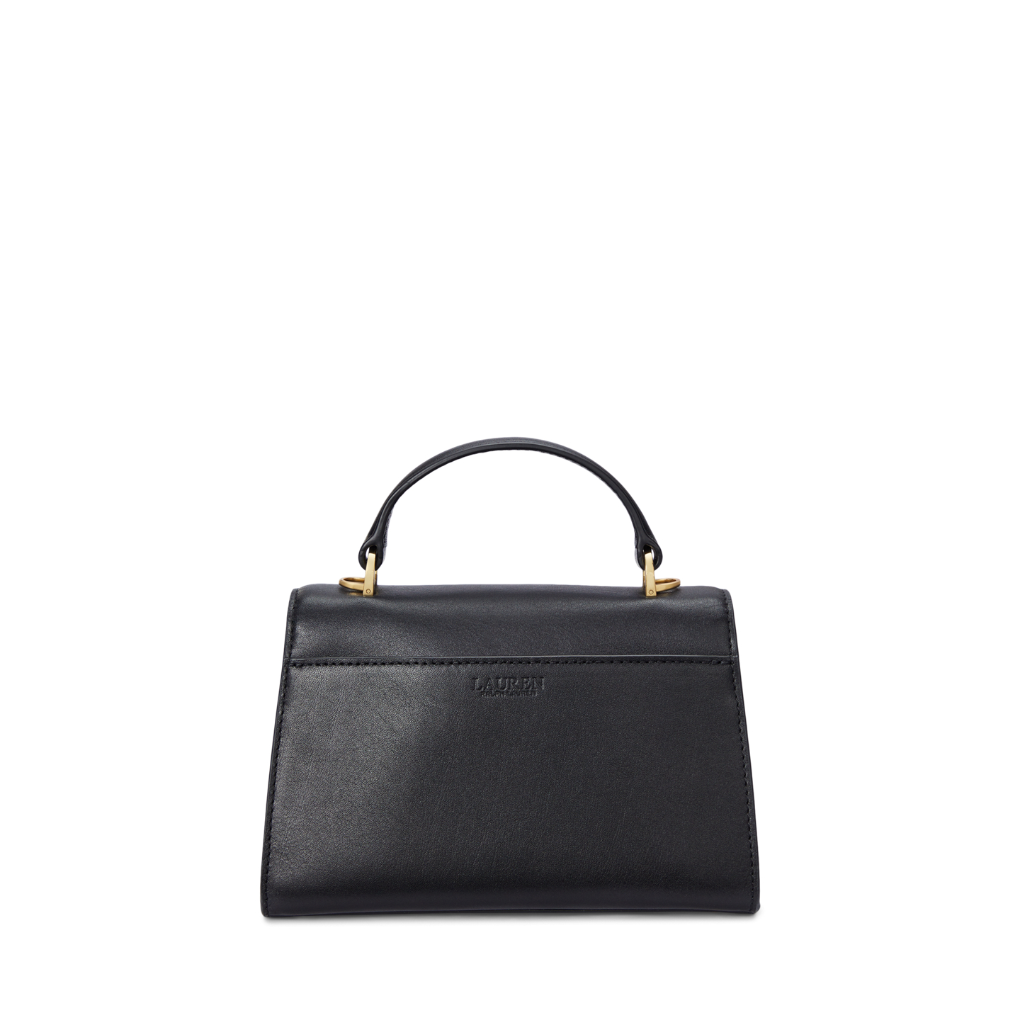 Женская сумка Ralph Lauren Leather Small Farrah Satchel, цвет: Чёрный — фото 2