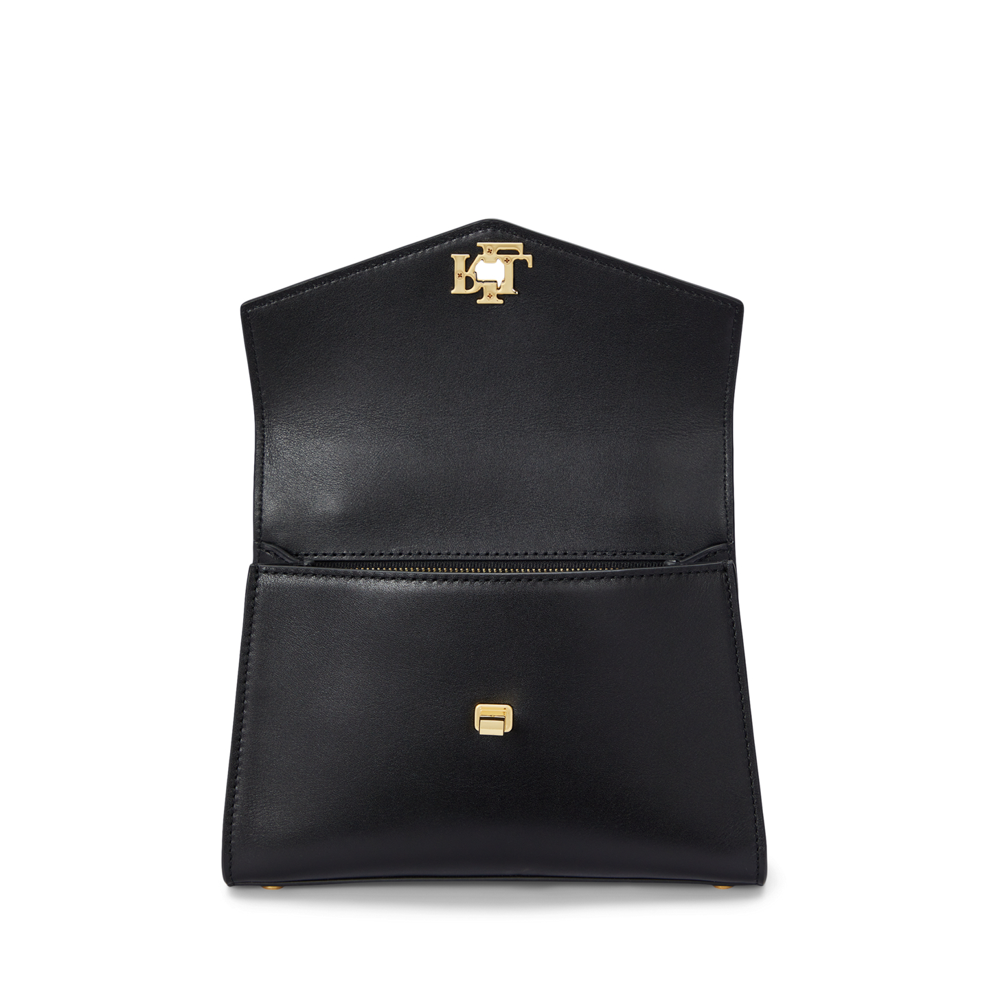 Женская сумка Ralph Lauren Leather Small Farrah Satchel, цвет: Чёрный — фото 3