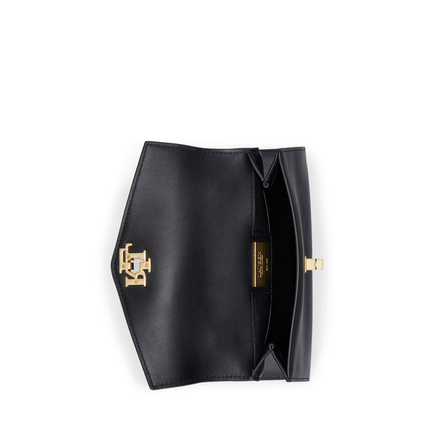 Женская сумка Ralph Lauren Leather Small Farrah Satchel, цвет: Чёрный — фото 4