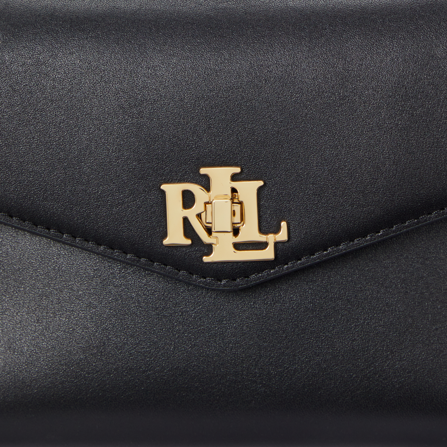 Женская сумка Ralph Lauren Leather Small Farrah Satchel, цвет: Чёрный — фото 5