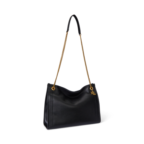 Женская сумка Lauren Ralph Lauren Pebbled Leather Large Bradley, цвет: Чёрный
