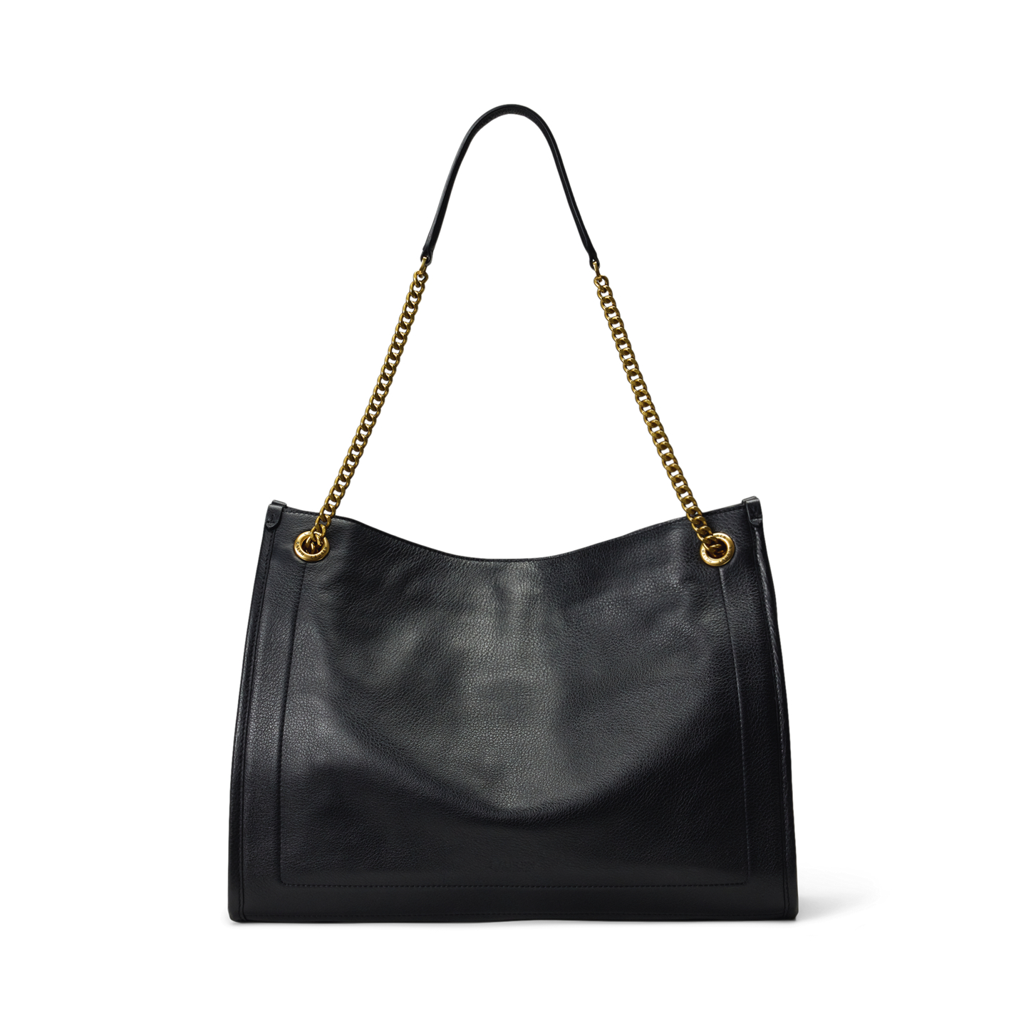 Женская сумка Ralph Lauren Pebbled Leather Large Bradley, цвет: Чёрный — фото 2